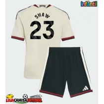 Camisa de Futebol Manchester United Luke Shaw #23 Equipamento Alternativo Infantil 2026-27 Manga Curta (+ Calças curtas)